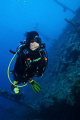 My wife Teresa at the Carnatic wreck.
Shot using Canon EOS 300D in Nimar housing, Canon EF-S 18-55mm, Ikelite 100a and Nikonos SB-105 strobes. 
